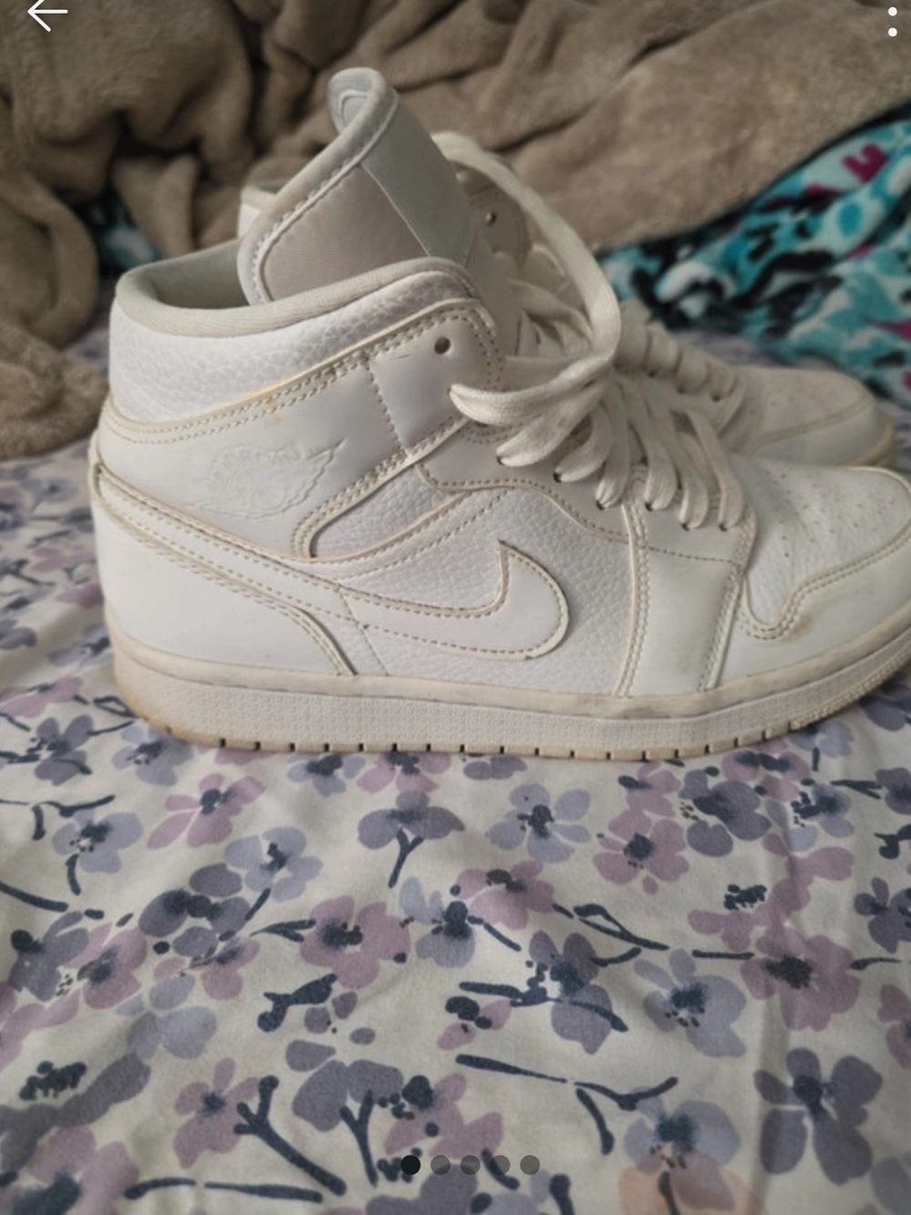 Jordan White High-Top Leather Sneakers